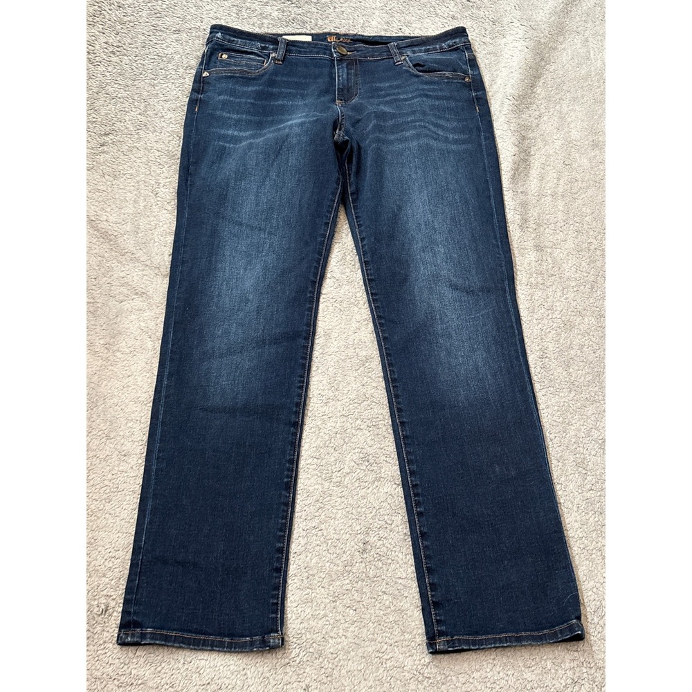 KUT from the Kloth Catherine Boyfriend Jeans Dark Wash Blue Denim Size 12